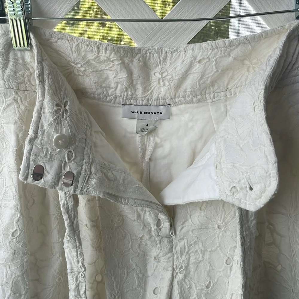 Club Monaco Eyelet ‘Blanc de Blanc’ Shorts